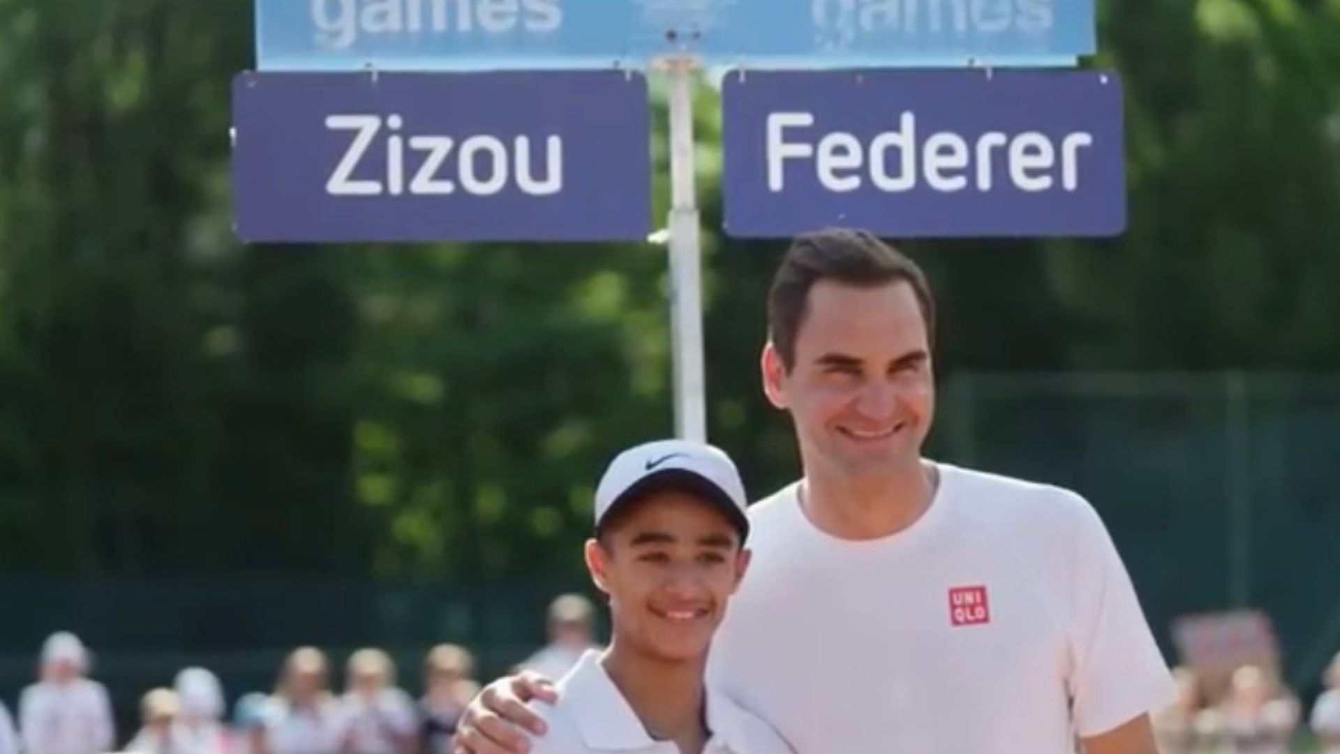 Roger Federer e Zizou, no vídeo promocional