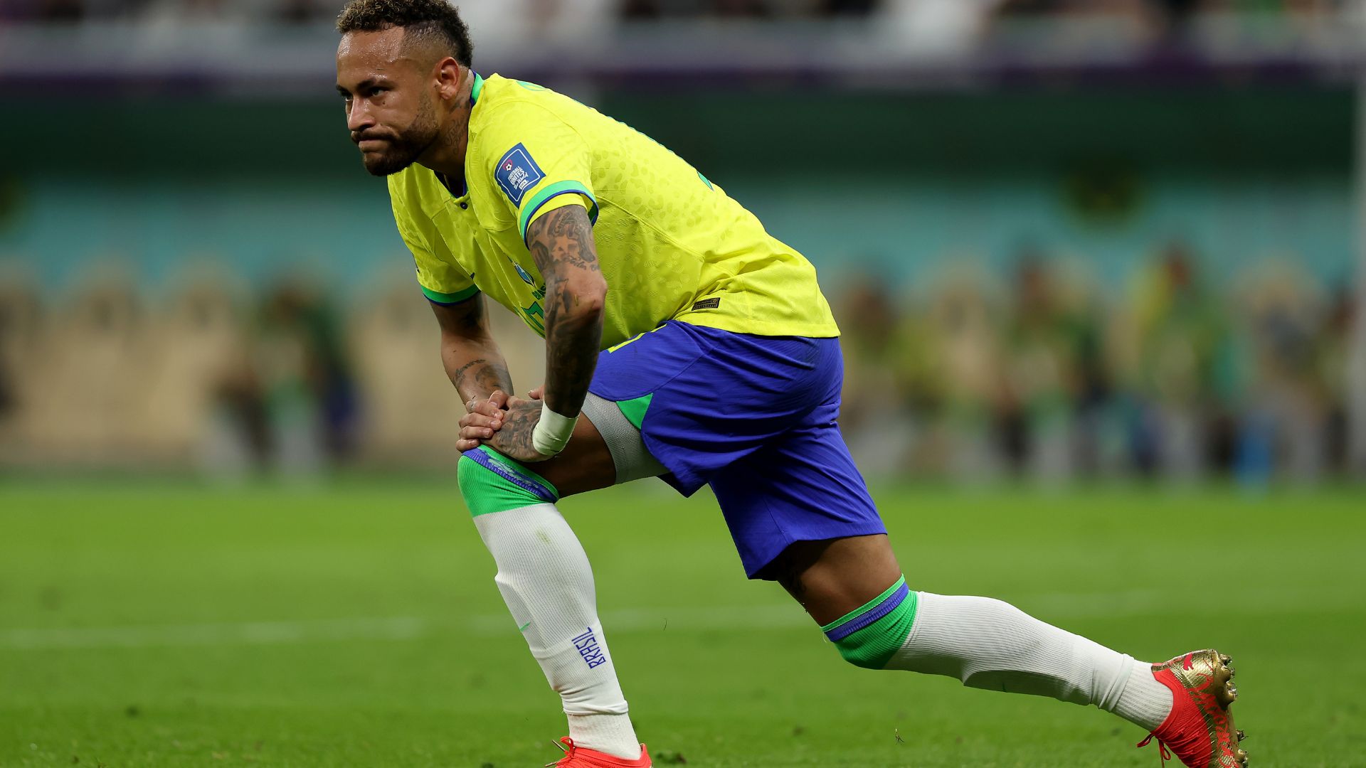Neymar em campo pela Seleção Brasileira na Copa do Mundo 2022