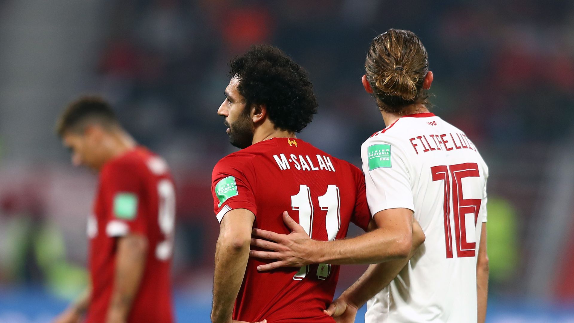 Salah e Filipe Luís no Mundial de 2019 (Crédito: Getty Images)
