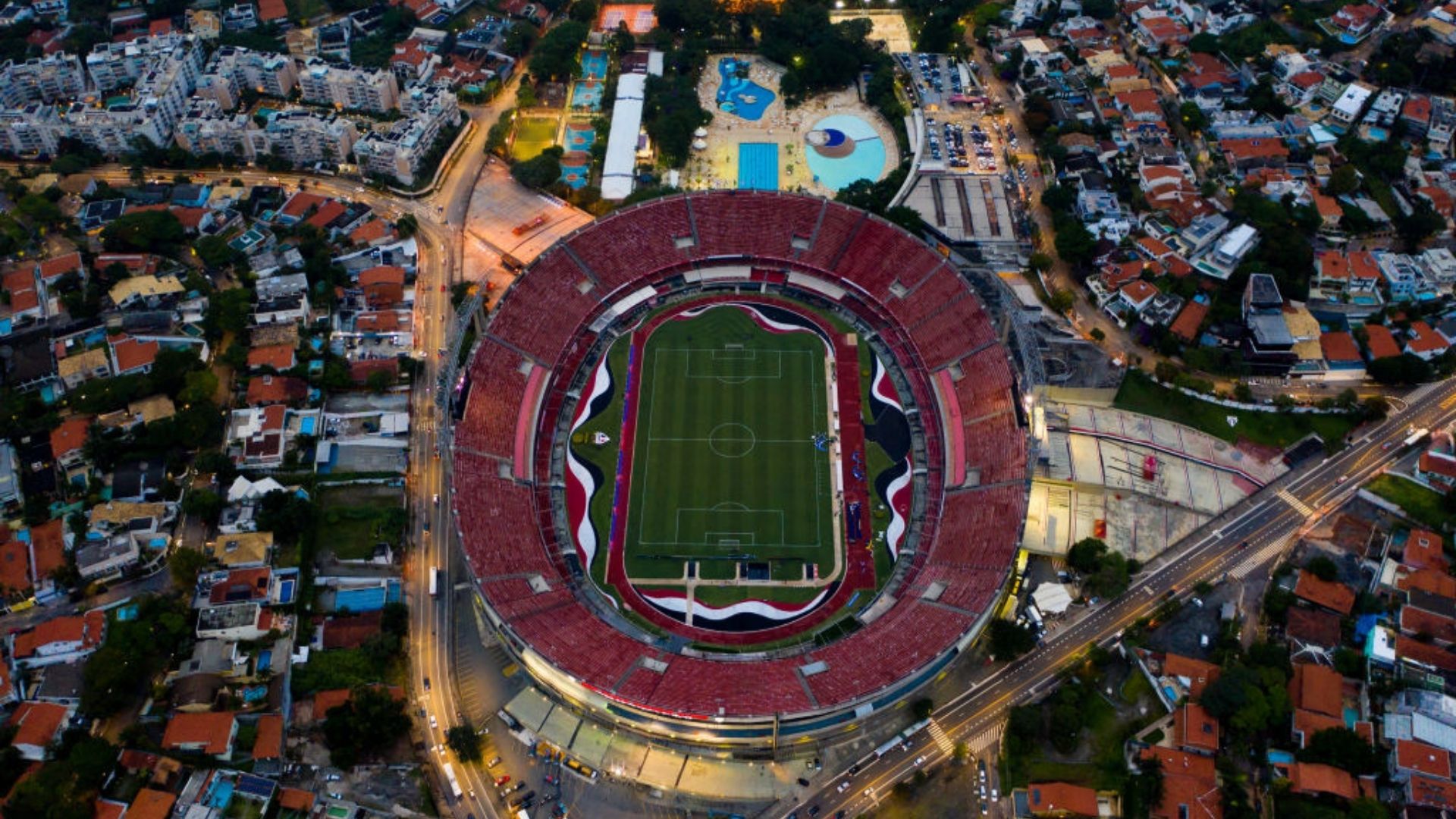 Estádio do Morumbi na visão aérea