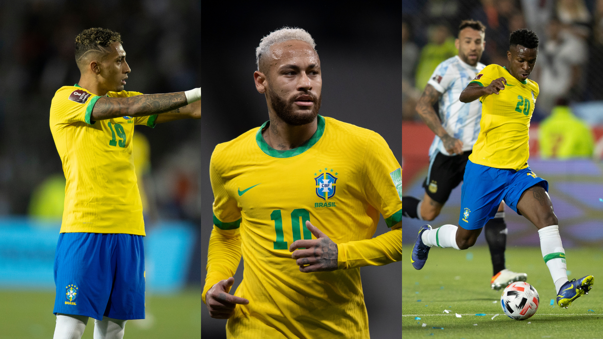 Raphinha, Neymar e Vinicius Jr em ação