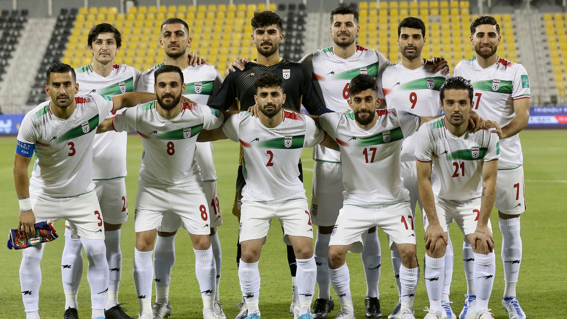 Seleção iraniana antes de amistoso