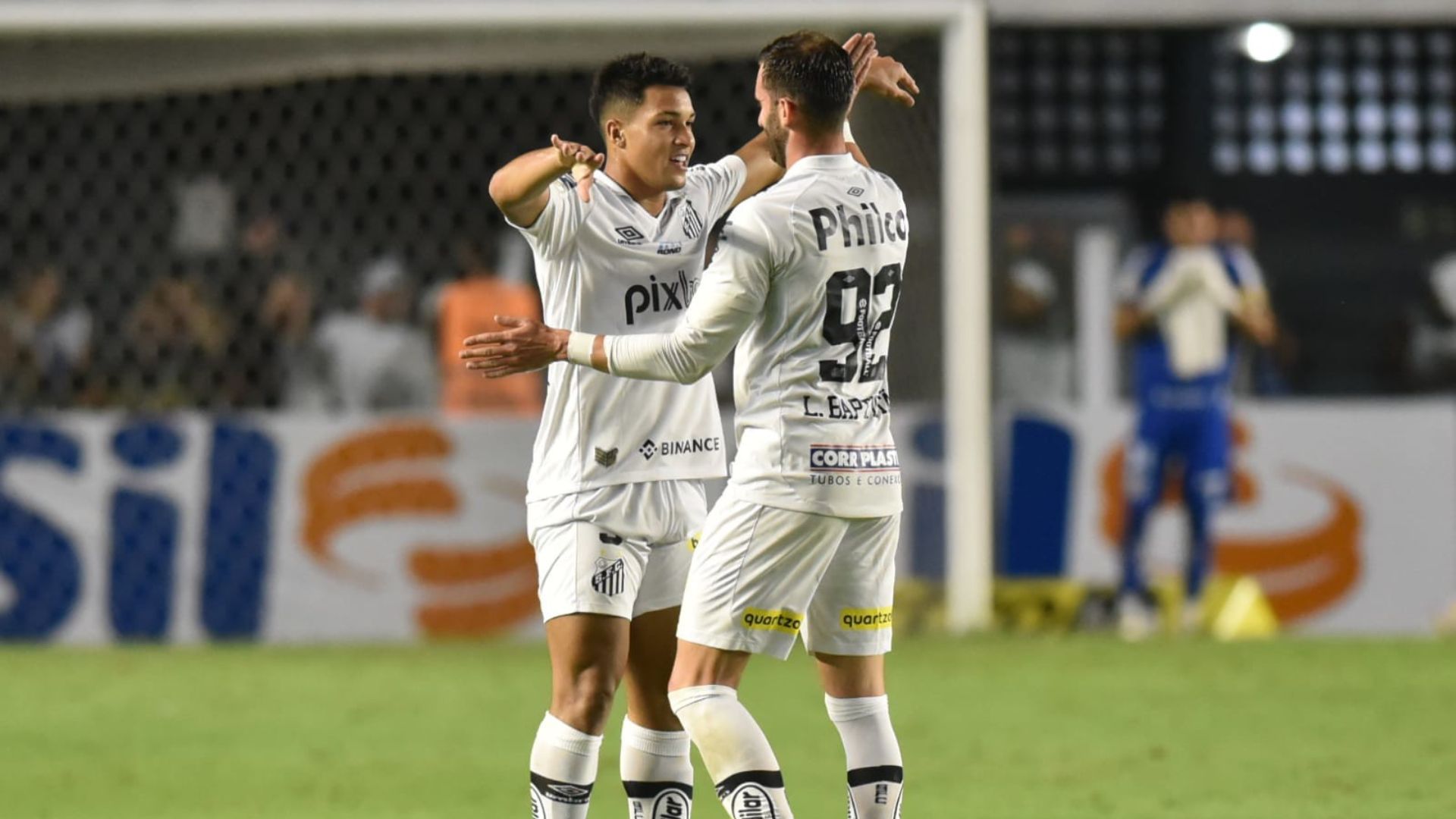 Jogadores do Santos contra o Botafogo