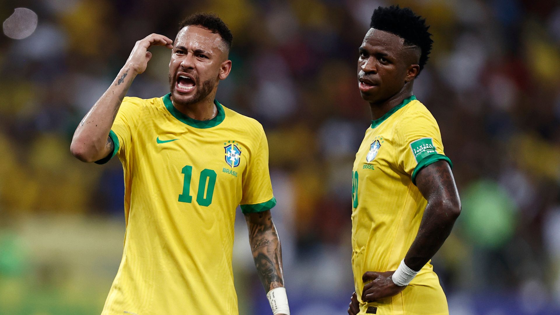 Neymar e Vinícius Jr em ação 